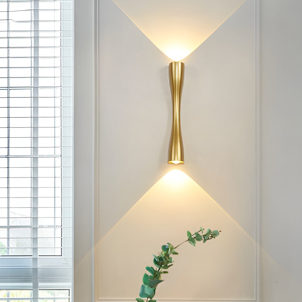 Modern Electroplated Metal LED Up and Down Wall Sconce