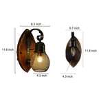 Industrial Style Black Iron and Wood Wall Lamp with E27 Socket