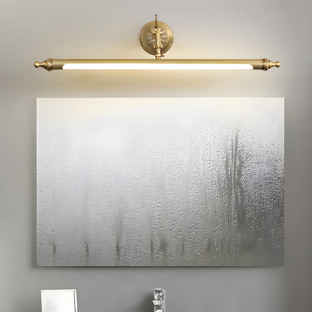 Brushed Gold Linear Vanity Light - European Copper Design