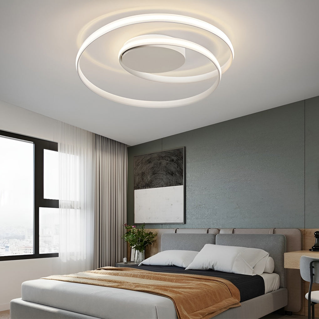 Modern Circular LED Flush Mount Ceiling Light with Stepless Dimming