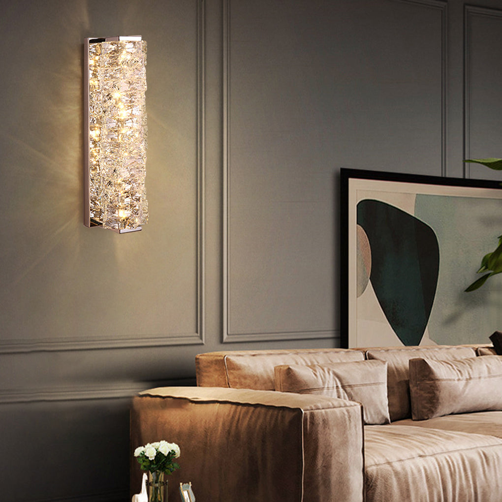 Modern LED Crystal Wall Sconce with Three-Step Dimming