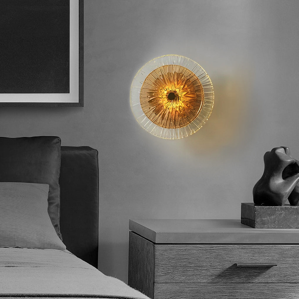 Luxury Round Glass LED Wall Light - Modern Home Decor