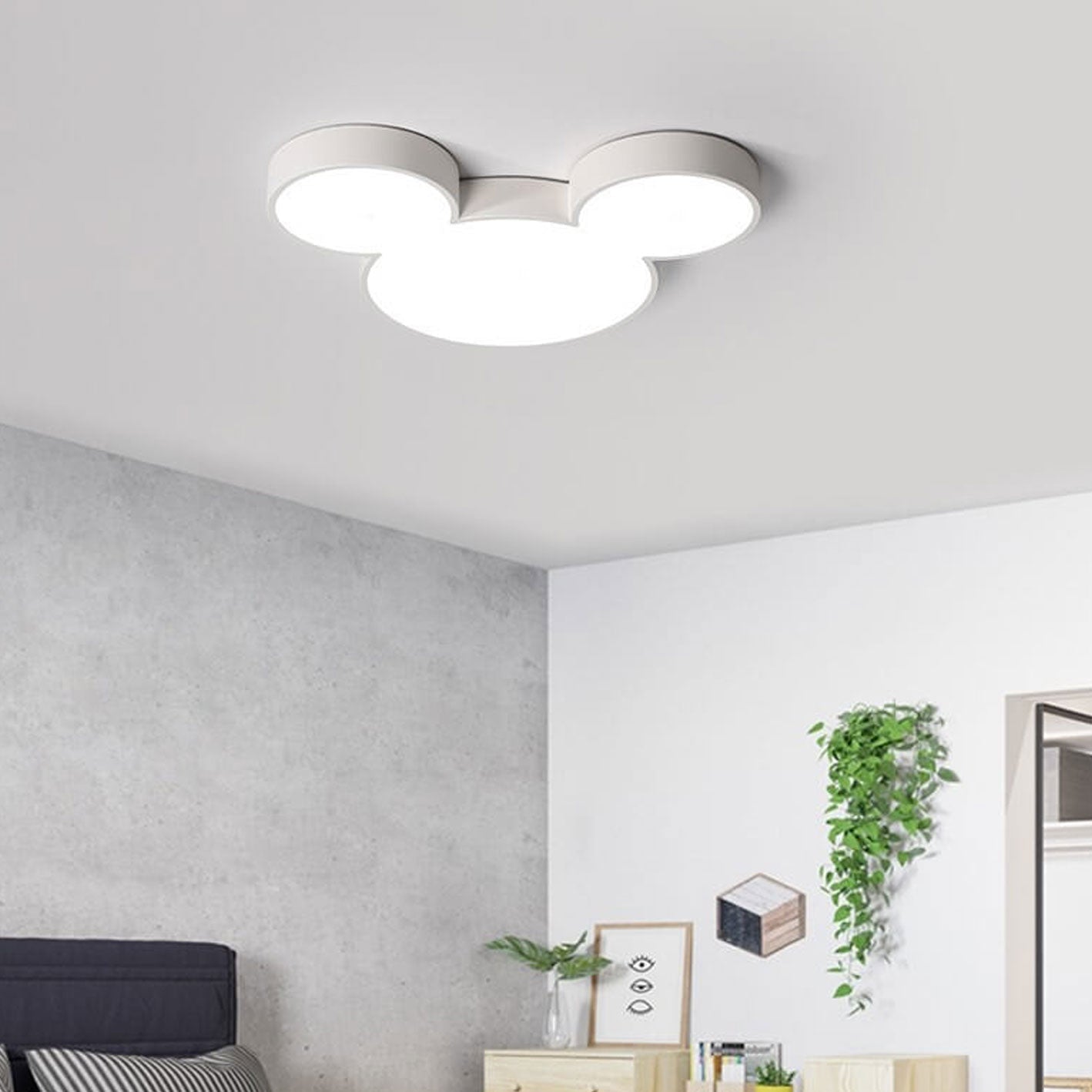 Cartoon Mouse Slim LED Flush Mount Ceiling Light