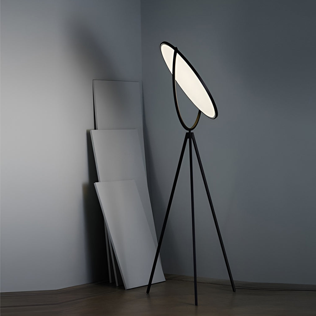 Premium Black Metal LED Tripod Floor Lamp with Rotating Design