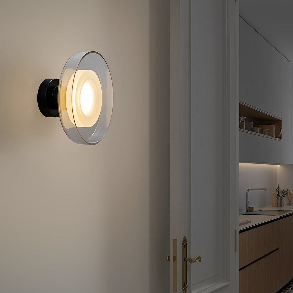 Modern Round Glass LED Wall Sconce