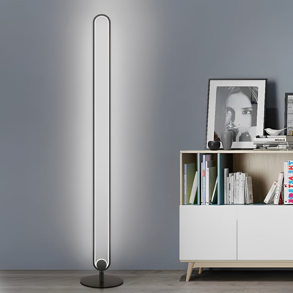 Sleek Oval LED Floor Lamp - Modern Minimalist Design
