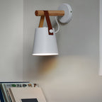 Nordic Style Wood and Metal Plug-In Wall Sconce