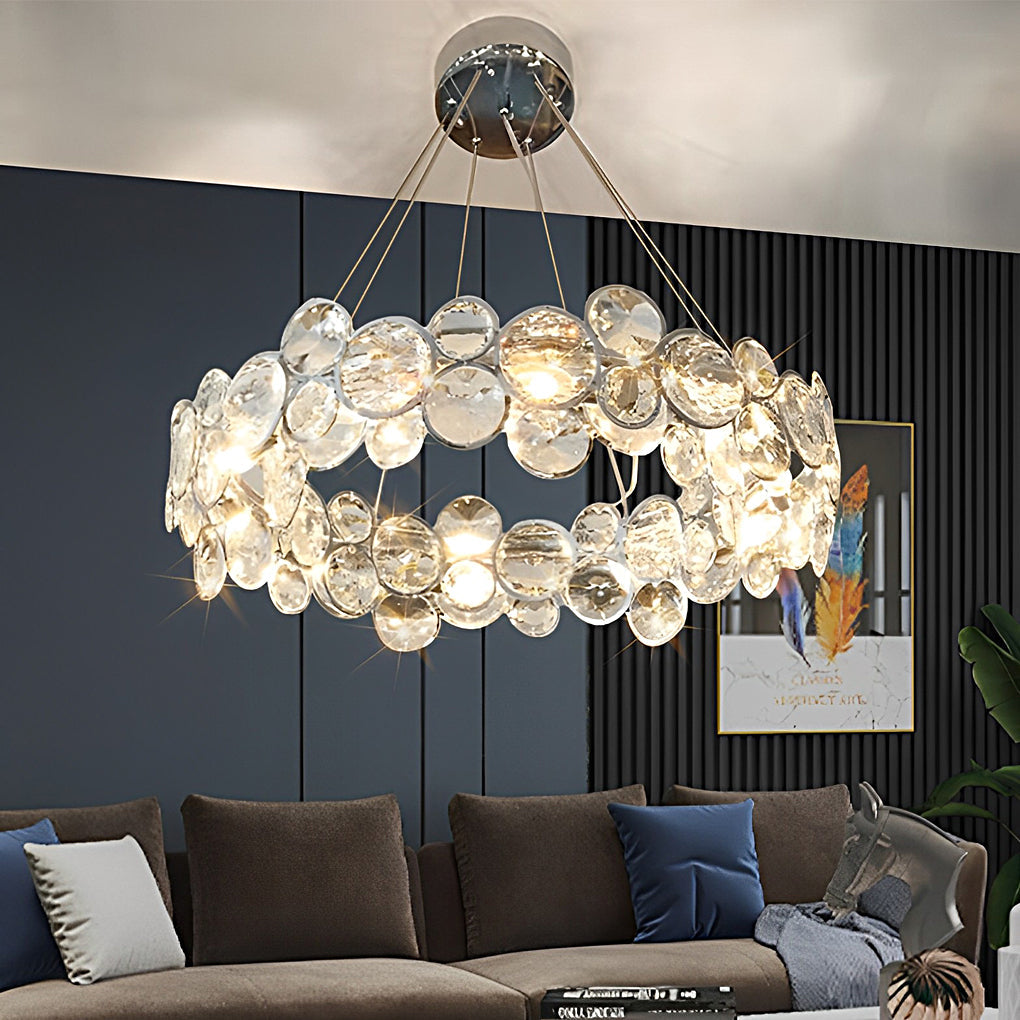 Modern Crystal Electroplated Round Bubble Chandelier