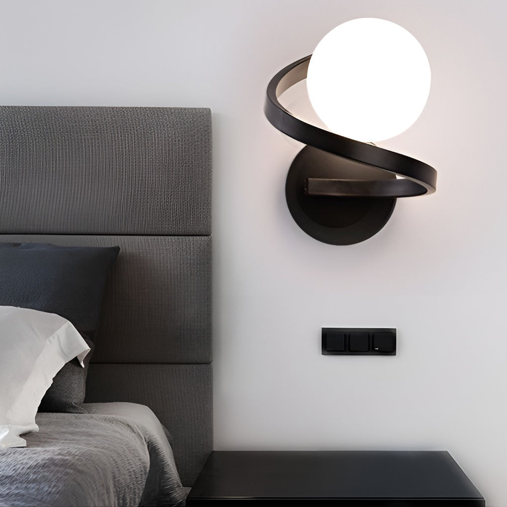 Curved Metal LED Wall Lights for Modern Bedrooms
