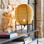 Boho Rattan and Metal Accent Floor Lamp