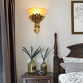 European-Style Retro Resin Rose Wall Lamp