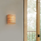 Handcrafted Semi-Cylindrical Wood Wall Lamp - Modern Decorative Atmosphere Light