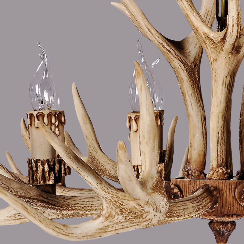 Rustic Antler Resin 6-Light Chandelier