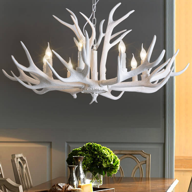 Rustic Antler Resin 6-Light Chandelier