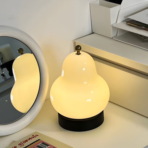7.5-Inch Glass Pear LED Table Lamp with Touch Control