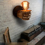 Retro Industrial Resin Hand Fist Wall Sconce Lamp