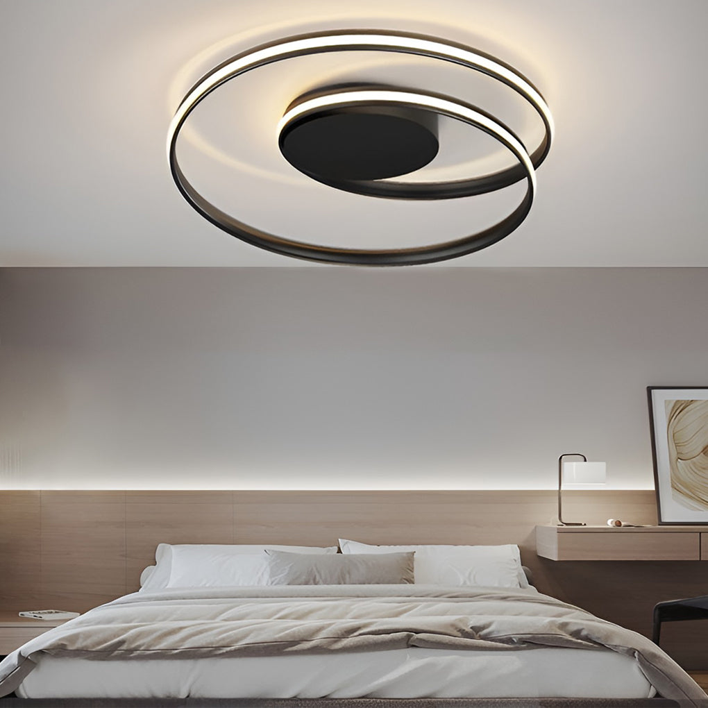 Modern Circular LED Flush Mount Ceiling Light with Stepless Dimming