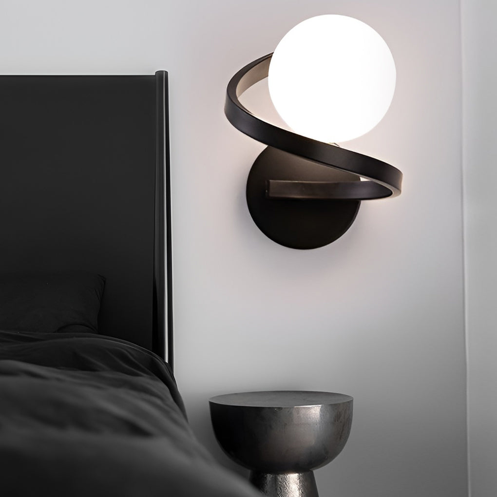 Curved Metal LED Wall Lights for Modern Bedrooms