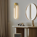 Minimalist Three-Step Dimming LED Wall Lamp - Round Rectangular Copper Design