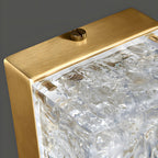 Contemporary Brass LED Wall Sconce with Ice Resin Accent