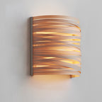 Handcrafted Semi-Cylindrical Wood Wall Lamp - Modern Decorative Atmosphere Light