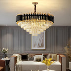 Luxury Round Oval Crystal Chandelier with Three-Step Dimming