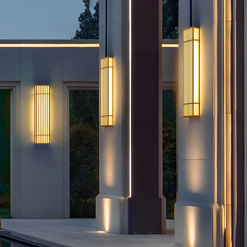 Premium Retro Grid Waterproof Rectangle LED Outdoor Wall Light