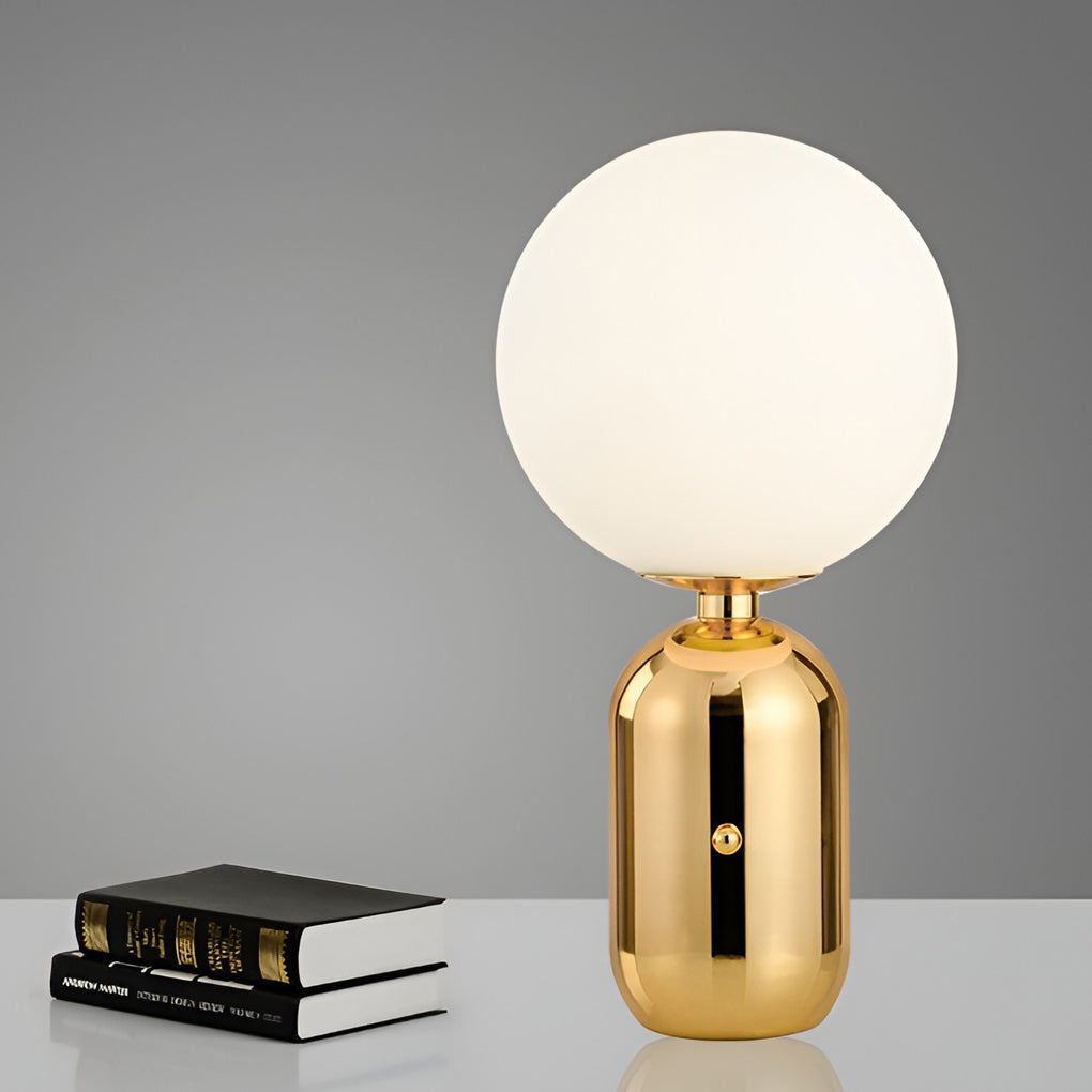 Contemporary Large Glass Globe LED Accent Table Lamp