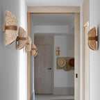 Japanese-Style Rattan Wood LED Wall Lamp - Up and Down Lighting