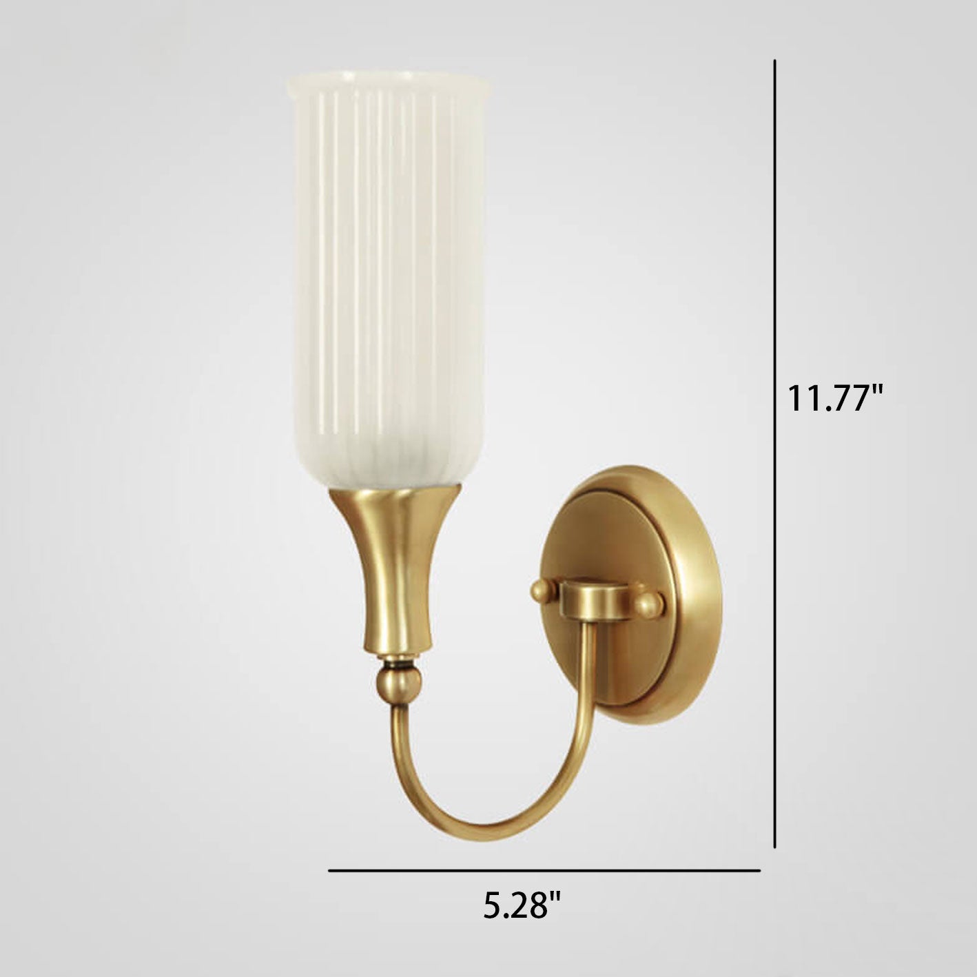 Rustic Brass and Glass 1/2 Light Wall Sconce