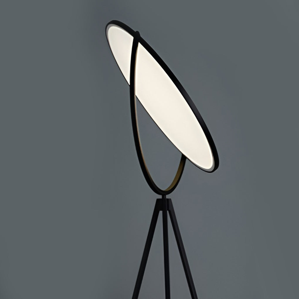 Premium Black Metal LED Tripod Floor Lamp with Rotating Design