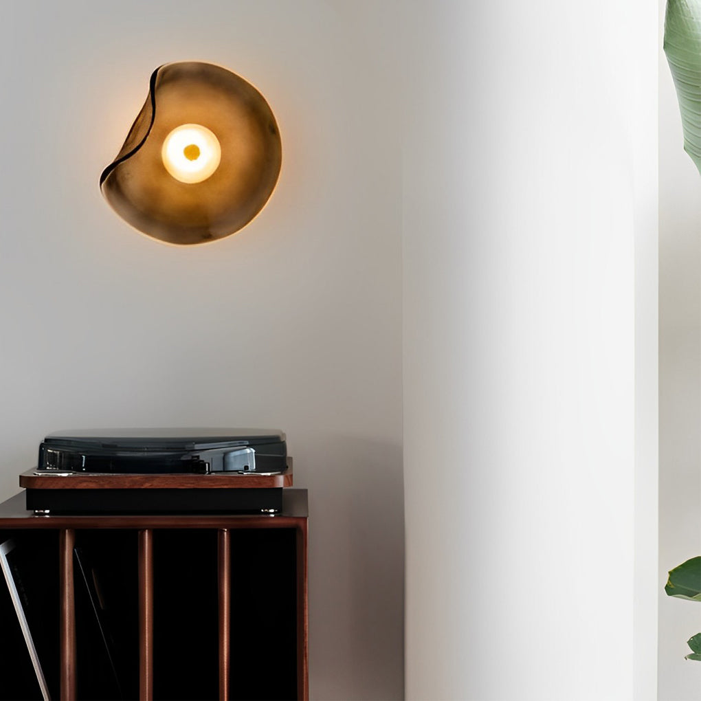 Postmodern Irregular Round Glass Wall Sconce Lamp