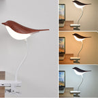 Nordic Bird Clip LED Night Light - USB Rechargeable Table Lamp