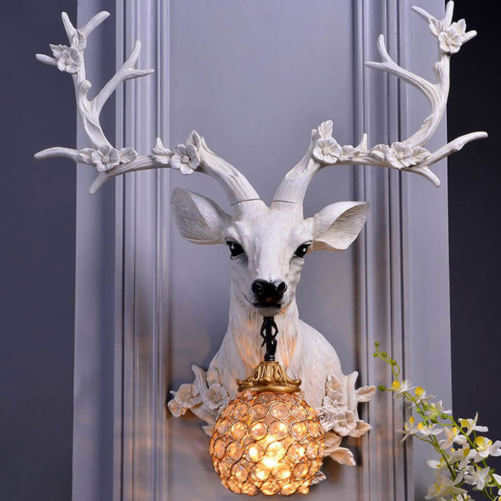 Industrial Deer Head Wall Sconce