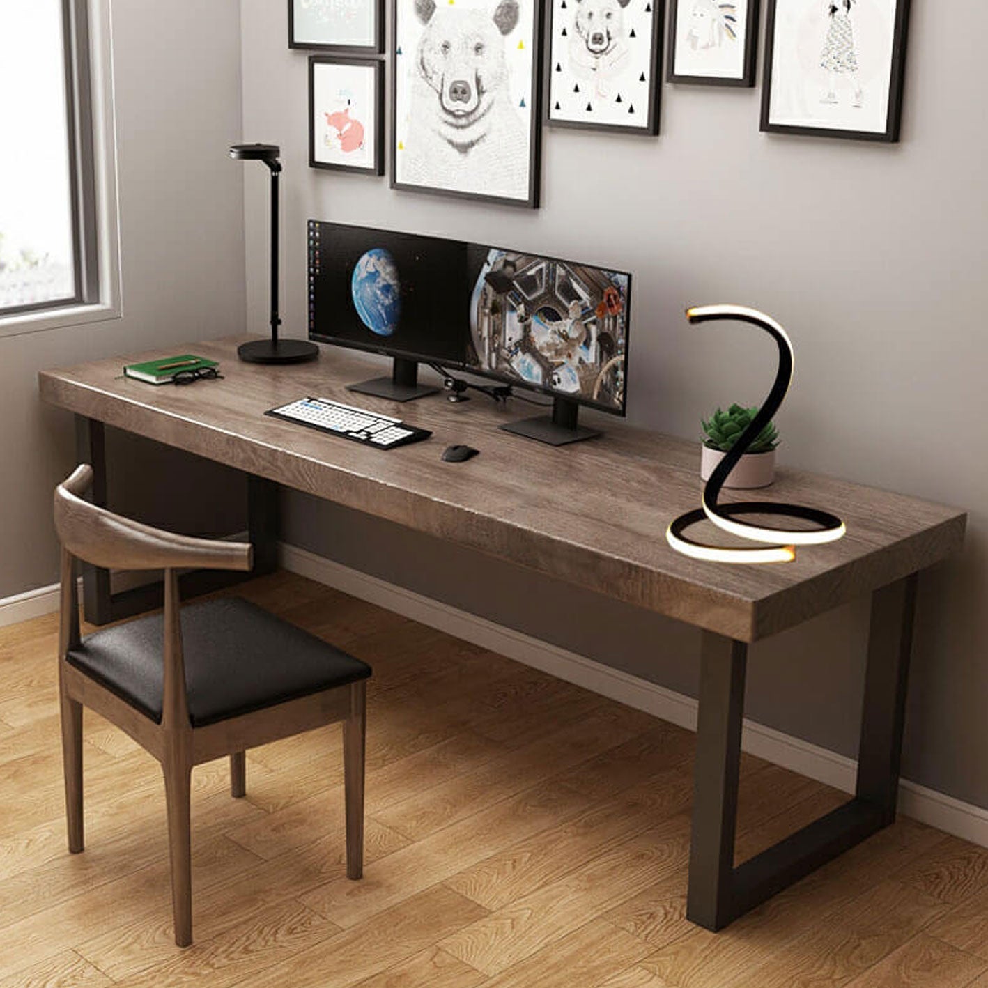 Contemporary Snake-Shaped LED Touch Dimming Table Lamp