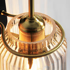 Modern LED Wall Sconce with Round Wavy Glass Shade