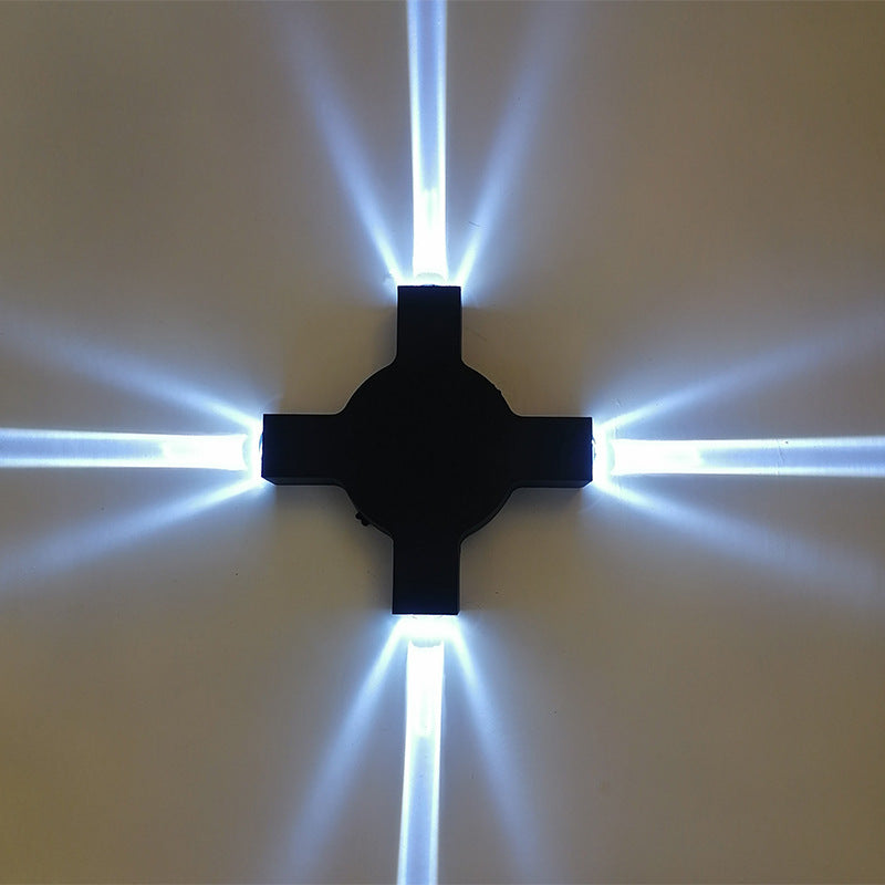 Modern Waterproof Black LED Wall Lamp with Starlight Design