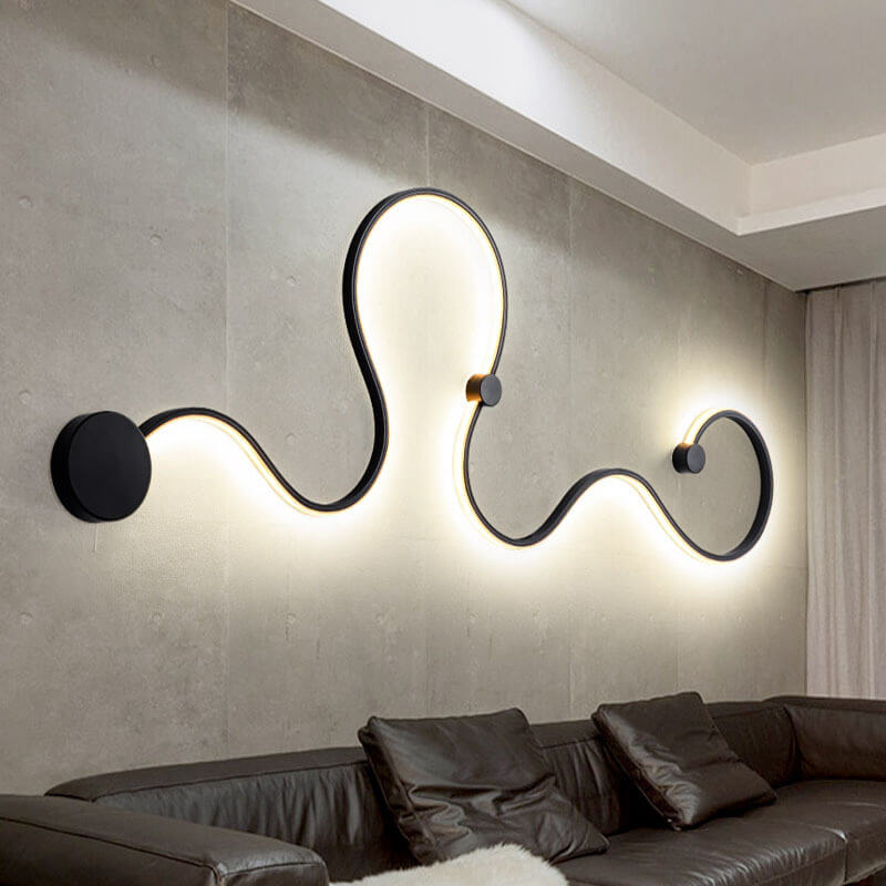 Curved Aluminum LED Snake Wall Sconce