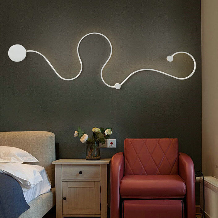 Curved Aluminum LED Snake Wall Sconce