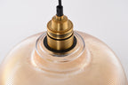 Vintage Striped Glass Pendant Light - 1-Light Fixture