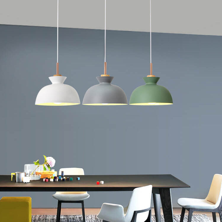 Oak & Iron Cone Pendant Light