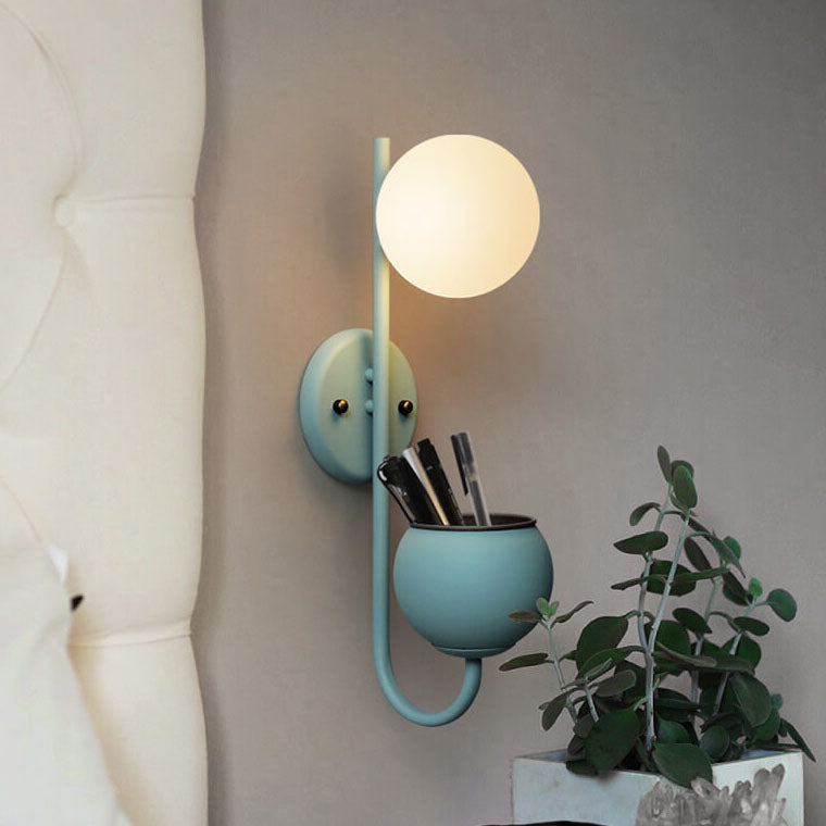 Sphere Wall Sconce with Planter Shelf