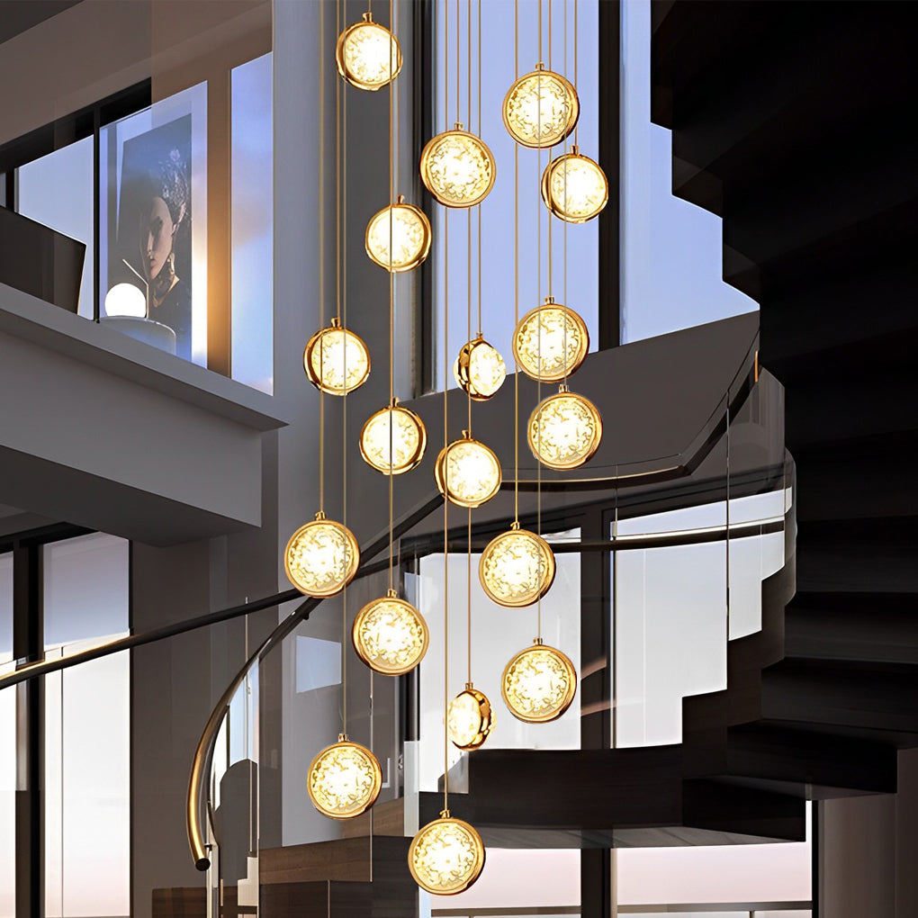 Adjustable Luxury Crystal Cluster Chandelier for Modern Staircases