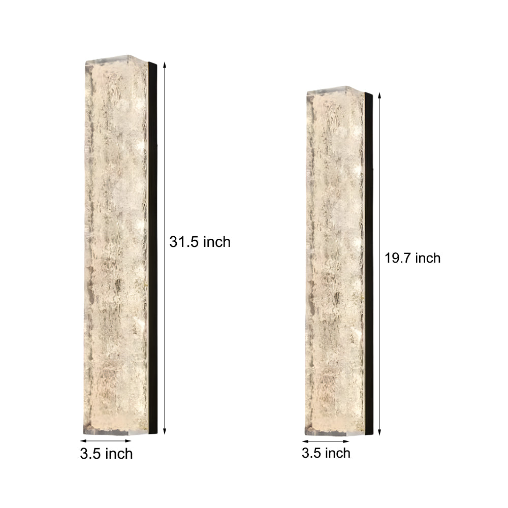 Contemporary Brass LED Wall Sconce with Ice Resin Accent