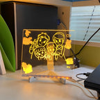 Colorful LED Acrylic Writable Message Board Table Lamp