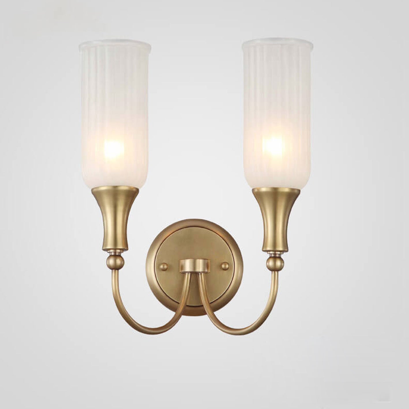 Rustic Brass and Glass 1/2 Light Wall Sconce