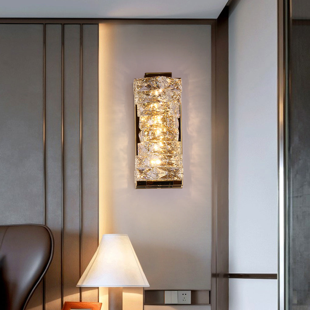 Modern LED Crystal Wall Sconce with Three-Step Dimming