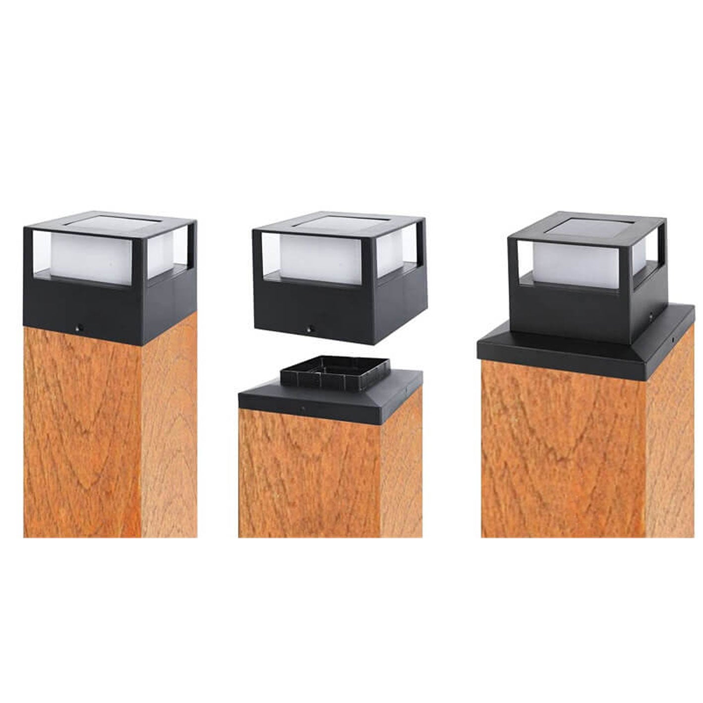 Premium Solar Square Pillar Head Light