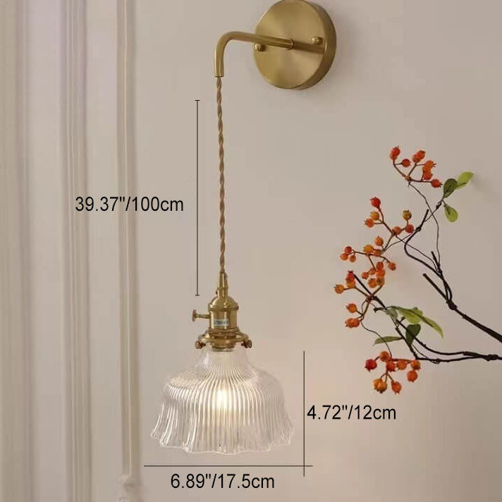 Modern Copper & Glass Wall Sconce