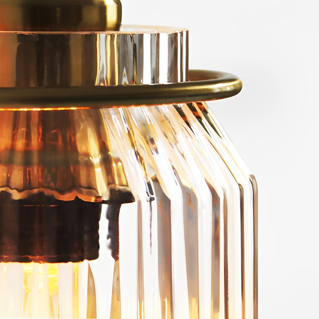 Modern LED Wall Sconce with Round Wavy Glass Shade